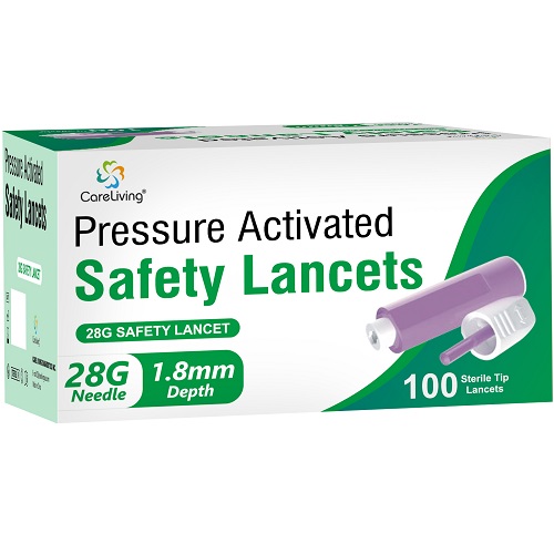 Safety Lancets, 28 G, 100 count